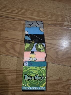 Men's Rick and Morty Casual Crew Socks - 6 Pairs